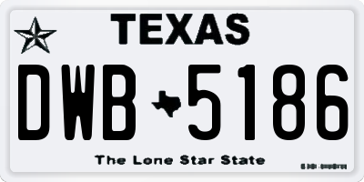 TX license plate DWB5186