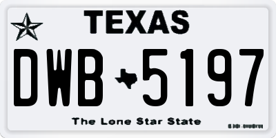 TX license plate DWB5197