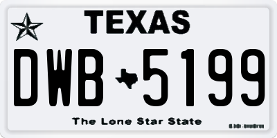 TX license plate DWB5199