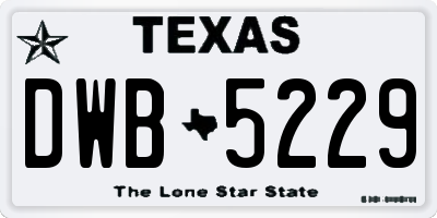 TX license plate DWB5229