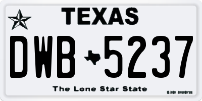 TX license plate DWB5237