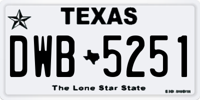 TX license plate DWB5251
