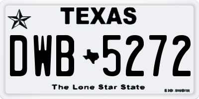TX license plate DWB5272