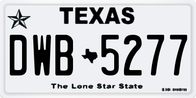 TX license plate DWB5277