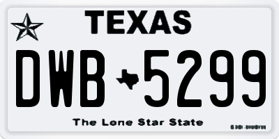 TX license plate DWB5299