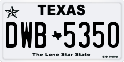 TX license plate DWB5350
