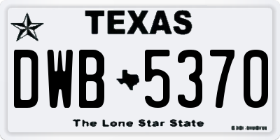 TX license plate DWB5370