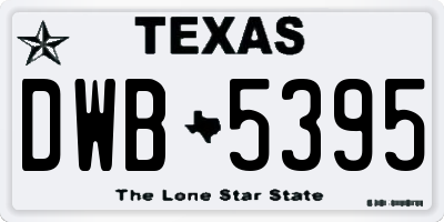 TX license plate DWB5395