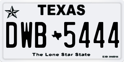 TX license plate DWB5444
