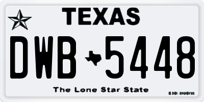 TX license plate DWB5448