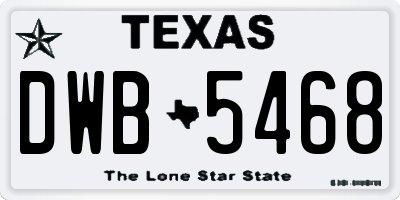 TX license plate DWB5468