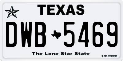 TX license plate DWB5469