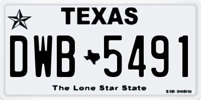 TX license plate DWB5491