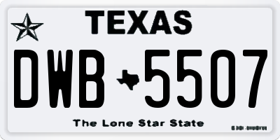 TX license plate DWB5507