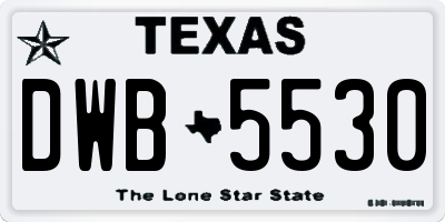 TX license plate DWB5530