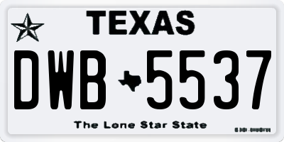 TX license plate DWB5537