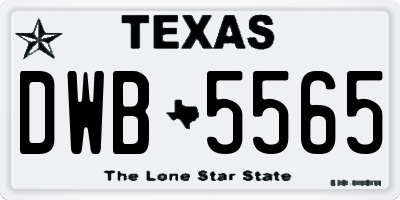 TX license plate DWB5565