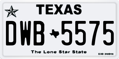 TX license plate DWB5575
