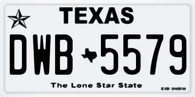 TX license plate DWB5579