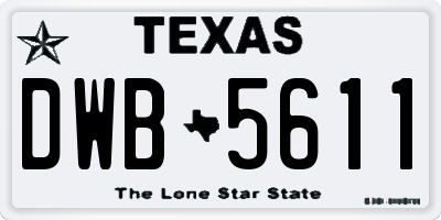 TX license plate DWB5611