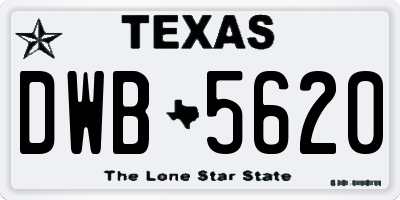 TX license plate DWB5620