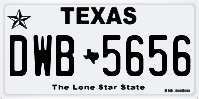 TX license plate DWB5656