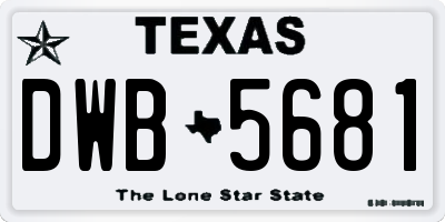 TX license plate DWB5681