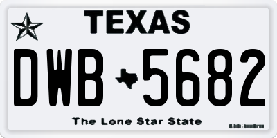 TX license plate DWB5682