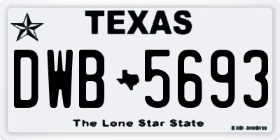 TX license plate DWB5693