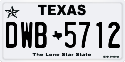 TX license plate DWB5712