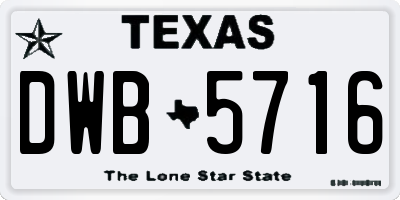 TX license plate DWB5716