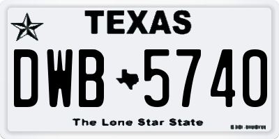 TX license plate DWB5740
