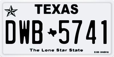 TX license plate DWB5741