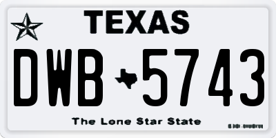 TX license plate DWB5743