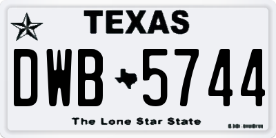 TX license plate DWB5744