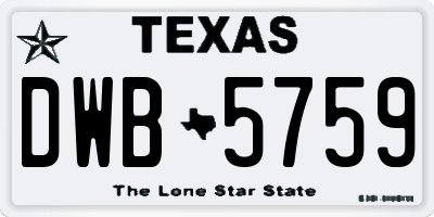 TX license plate DWB5759