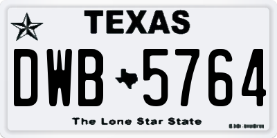TX license plate DWB5764
