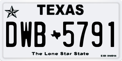 TX license plate DWB5791