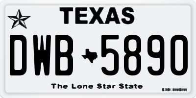 TX license plate DWB5890