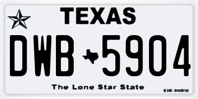TX license plate DWB5904