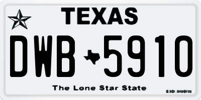 TX license plate DWB5910