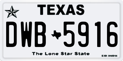 TX license plate DWB5916