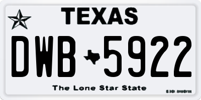 TX license plate DWB5922