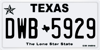TX license plate DWB5929