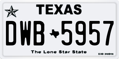 TX license plate DWB5957