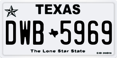 TX license plate DWB5969