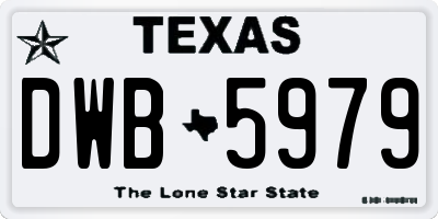 TX license plate DWB5979