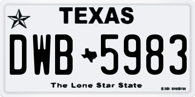 TX license plate DWB5983