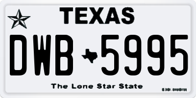 TX license plate DWB5995