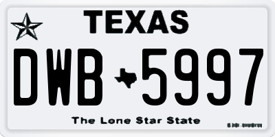 TX license plate DWB5997